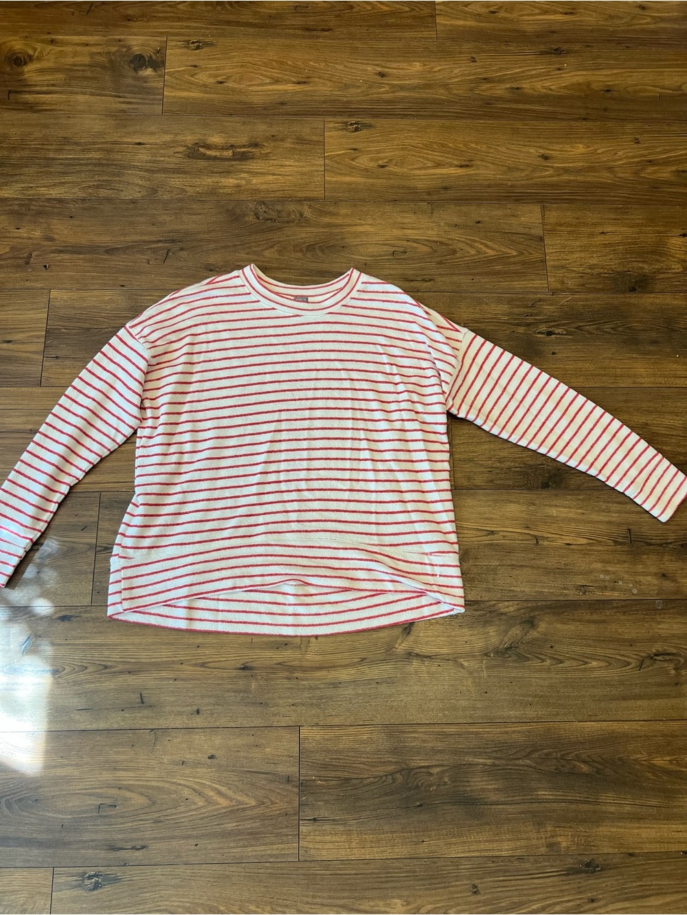 Aerie Red and White Striped Sweatshirt Size S